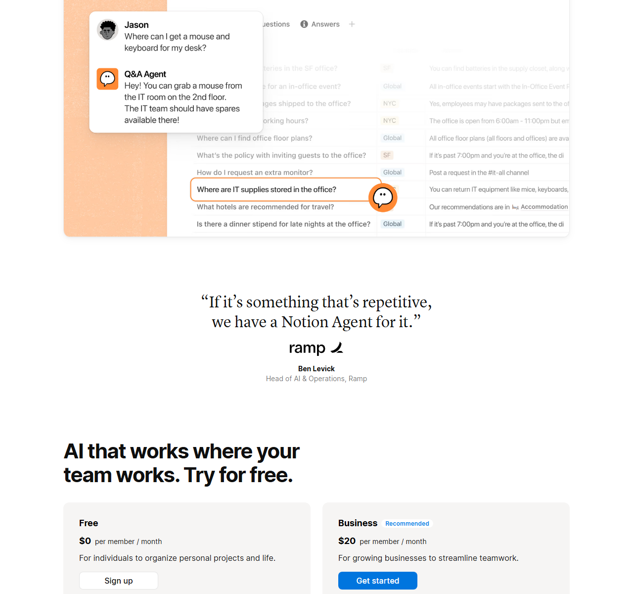 Enterprise Search inside Notion AI