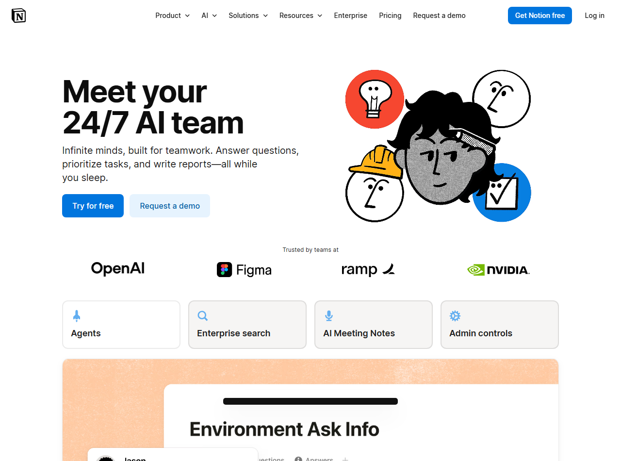 Notion AI presented as an AI workspace layer