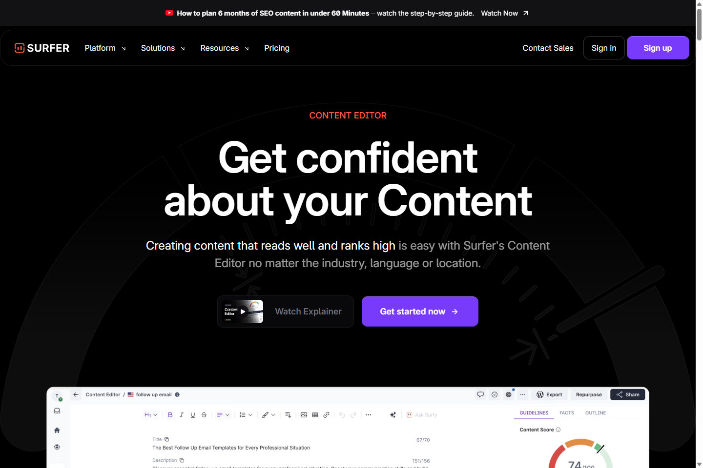 Content Editor в Surfer