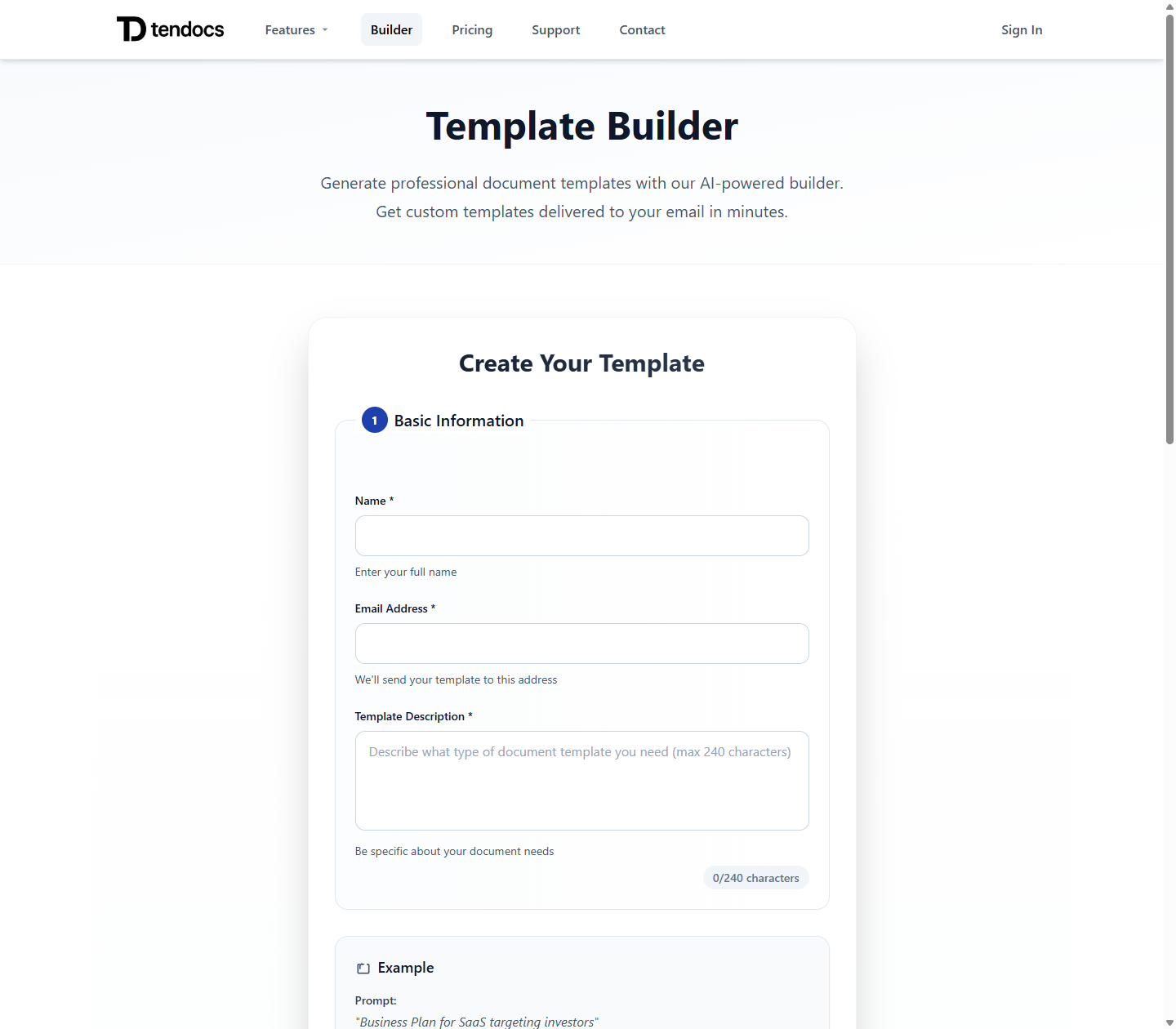 AI Template Builder в TenDocs