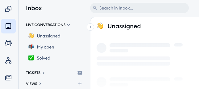 Inbox в Tidio с очередью диалогов